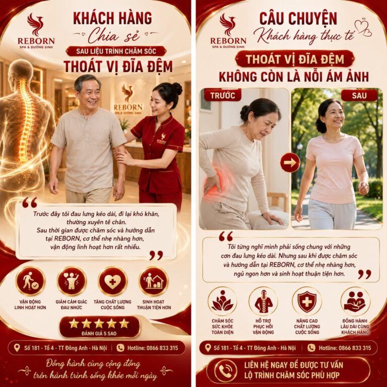 KHÁCH HÀNG CHIA SẺ SAU LIỆU TRÌNH CHĂM SÓC THOÁT VỊ ĐĨA ĐỆM TẠI REBORN